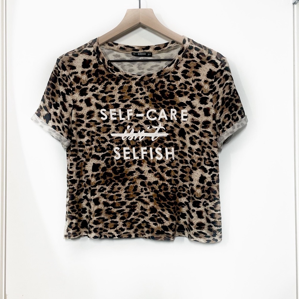 Leopard Print Slogan Tee